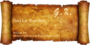 Galla Kardos névjegykártya